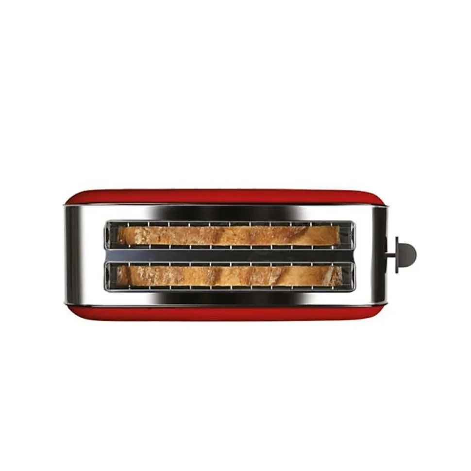 Grille-pain - TAURUS - Vintage Red - 2 fentes extra longues - 6 niveaux de brunissement - 1 400 W