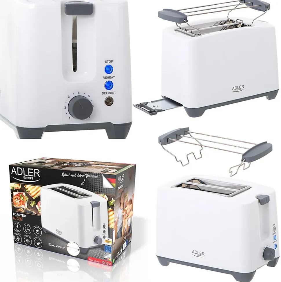 Grille-pain 2 tranches Adler AD 3216