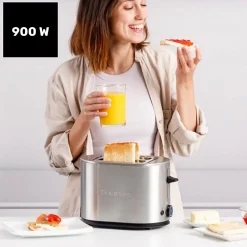 Grille-pain Acier 900W 2 Fentes Courtes