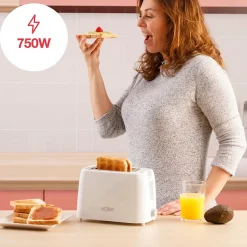 Grille-pain Blanc Compact 750W 2 Fentes