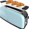 Grille-pain Bleu Inox 1 Fente Longue 850W