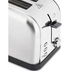 Grille-pain H.KoeNIG TOAS28 - 2 fentes - 3 fonctions - Thermostat réglable 7 niveaux - Acier inoxydable - Gris