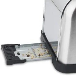 Grille-pain H.KoeNIG TOAS28 - 2 fentes - 3 fonctions - Thermostat réglable 7 niveaux - Acier inoxydable - Gris