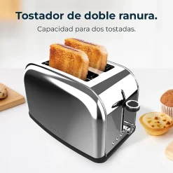 Grille-pain Inox 2 Fentes Longues 850W