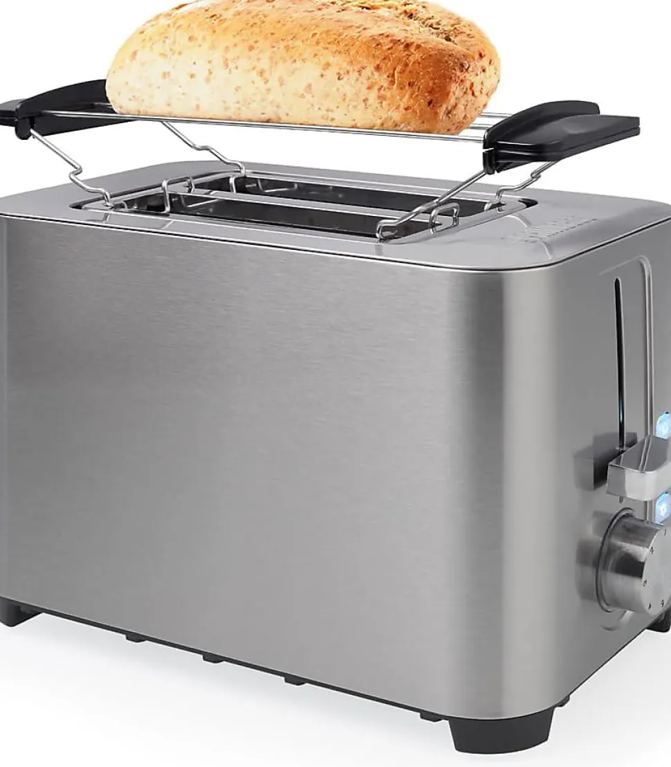 Grille-pain Inox Brossé 850W 2 Fentes Courtes