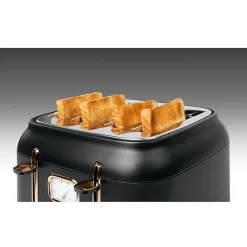 Grille-pain Muse MS-131BC - 4 fentes - décongélation et réchauffage, Tiroir ramasse-miettes amovible, 1800W - Acier inoxydable