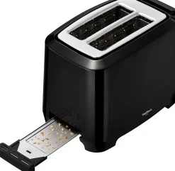 Grille-pain Noir Verre 800W 2 Fentes