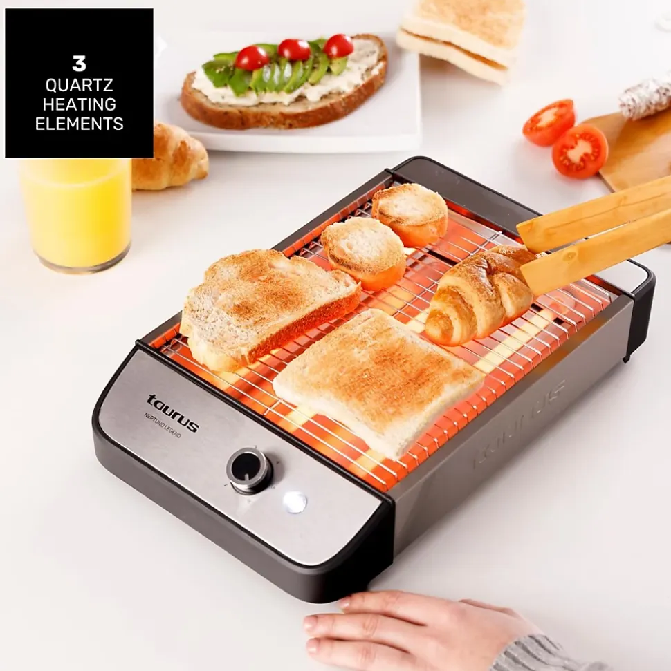 Grille-pain Plat 1000W 4 Tranches Inox