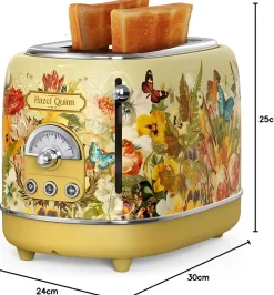 Grille-pain Rétro Jaune 2 Fentes 815W