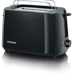 Grille-pain SEVERIN AT2287 - 700 W, 2 tranches, brunissage réglable, support viennoiseries, noir