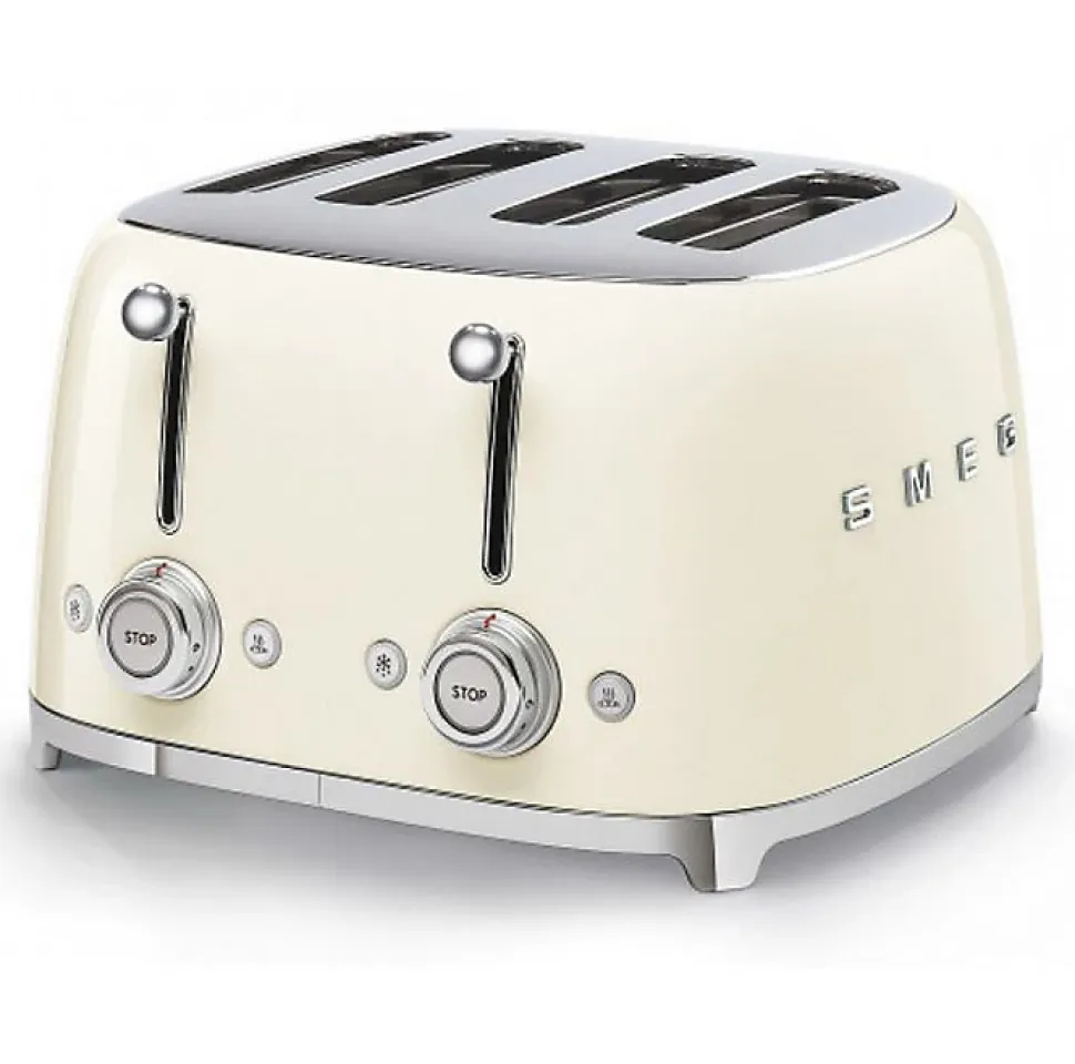 Grille-pain SMEG 4 tranches Années 50 - 2000W B Crème TSF03CREU