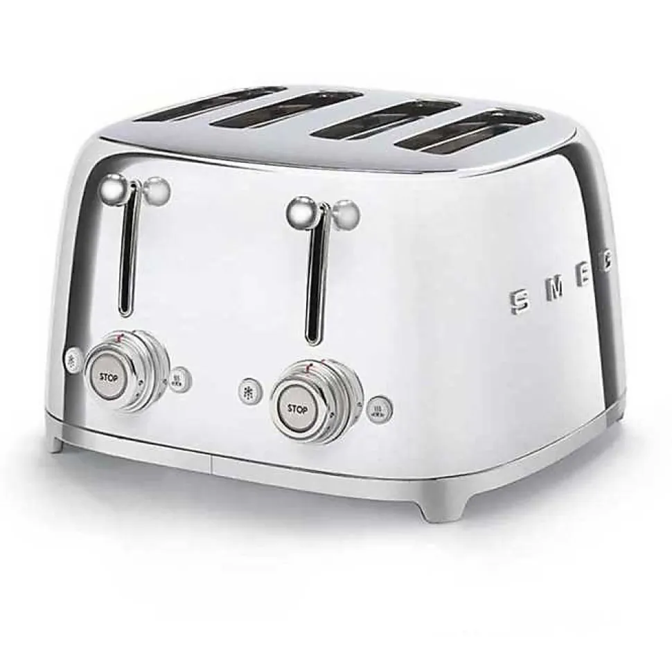 Grille-pain SMEG 4 tranches Années 50 - 2000W B Chromé TSF03SSEU Métal