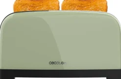 Grille-pain Vert Inox Double Fente 1500W Moderne