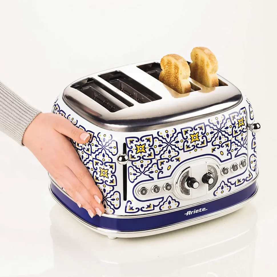 Grille-pain Vintage Capri 4 fentes 1630W Design rétro ARIETE