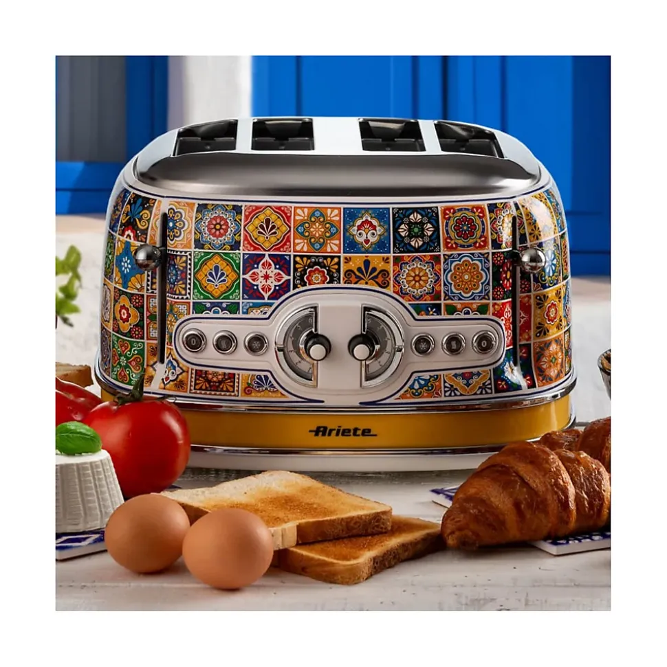 Grille-pain Vintage Positano 4 fentes 1630W Design Rétro ARIETE
