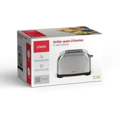 Grille-pains 2 fentes 850w gris Livoo DOD196