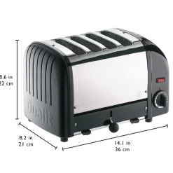 Grille-pains 4 fentes 2200w noir mat Dualit 40357 vario