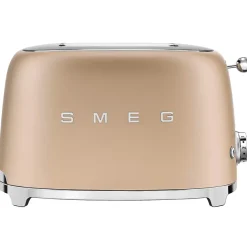 Grille-pains 2 fentes 950w or mat Smeg TSF01CHMEU années 50