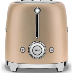 Grille-pains 2 fentes 950w or mat Smeg TSF01CHMEU années 50