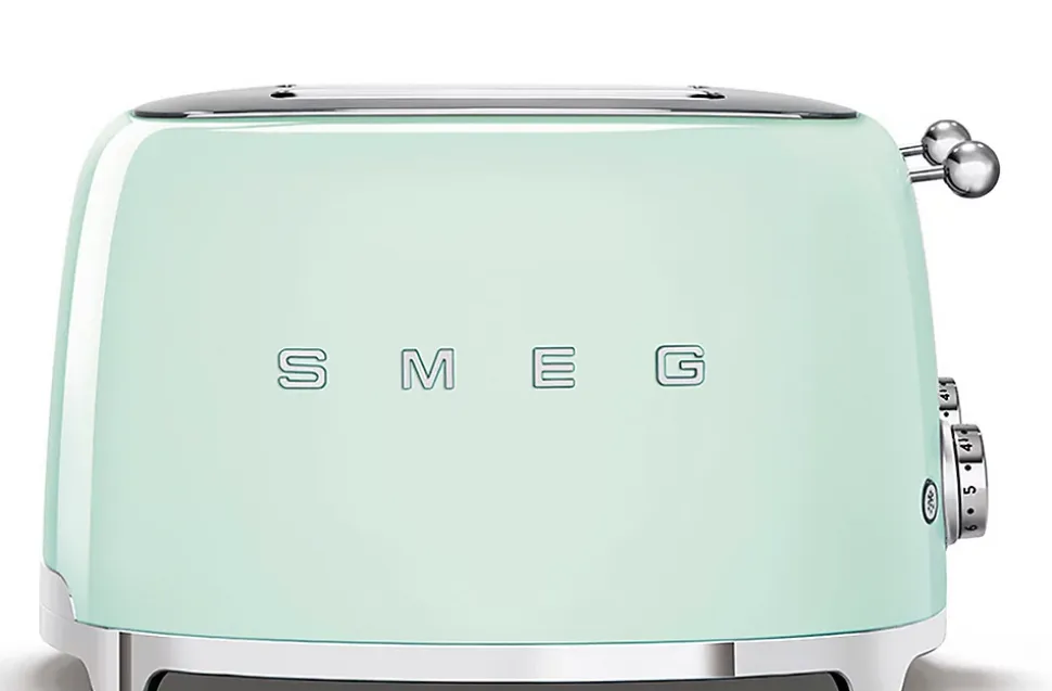 Grille-pains 4 fentes 950w vert d'eau Smeg TSF03PGEU années 50