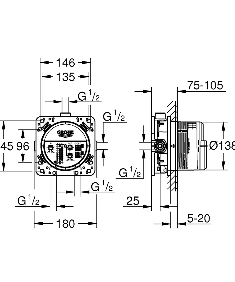 GROHE Rapido SmartBox Corps encastré universel 1/2