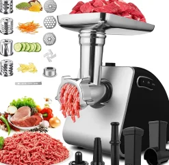 Hachoir à Viande 5 en 1 2000W gris noir