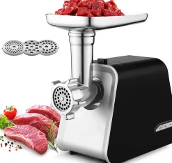 Hachoir à viande électrique 3 en 1 2000W gris noir