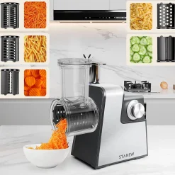 Hachoir à Viande Électrique STANEW 2500W, 2 Vitesses Réglables, 5 Lames/2 Plaques