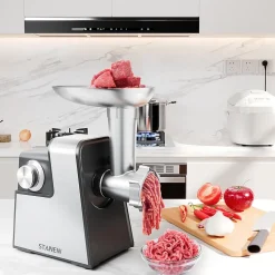 Hachoir à Viande Électrique STANEW 2500W, 2 Vitesses Réglables, 5 Lames/2 Plaques