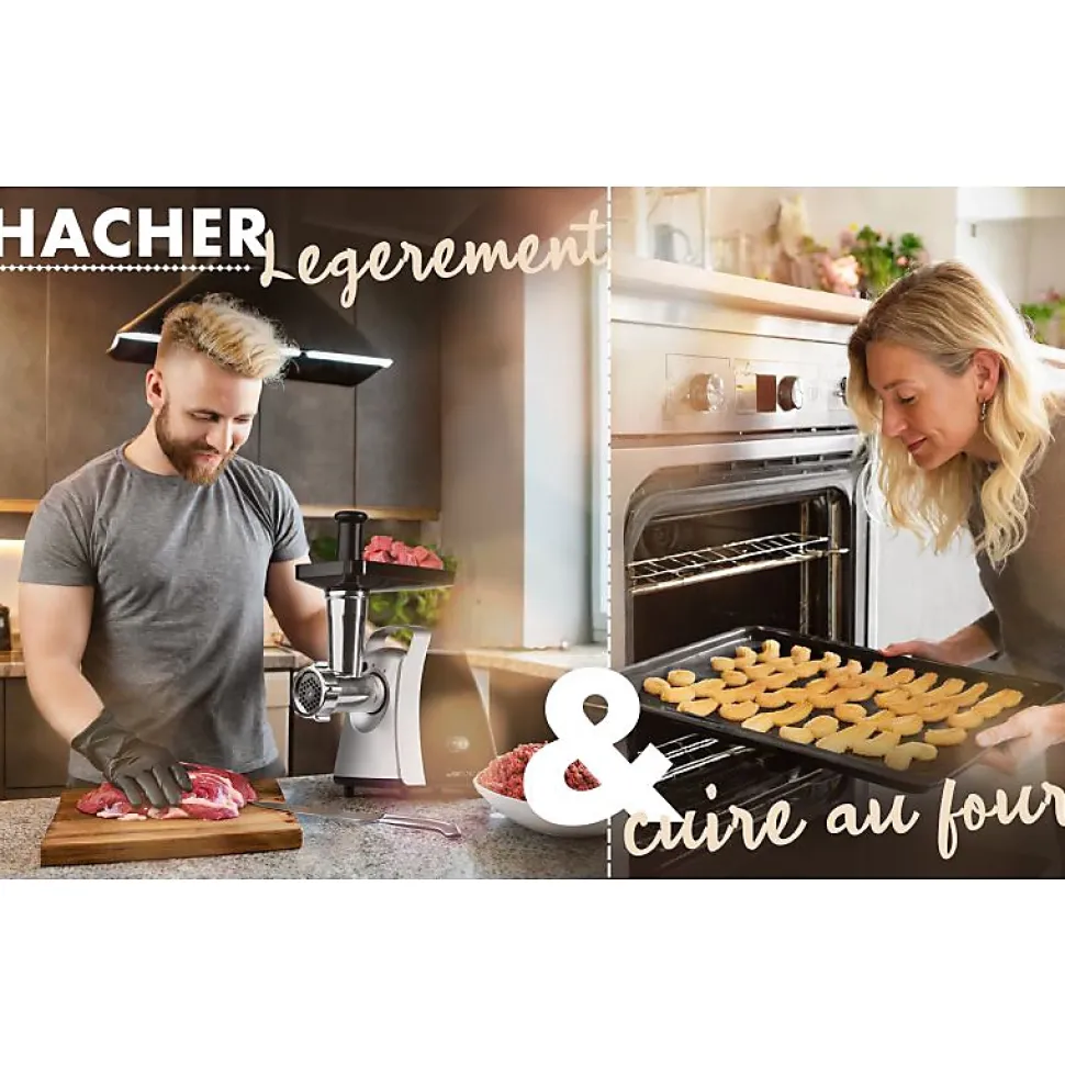 Hachoir à viandes 1000W Clatronic FW3803-Inox/Noir