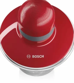 Hachoir BOSCH MMR08R2 - Rouge/Gris - 400W - Capacité 0,8L - Couteau inox - Batteur a blancs
