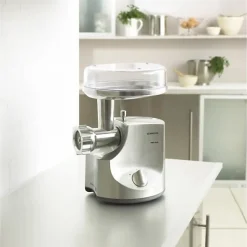 Hachoir Electrique a viande - KENWOOD MG700 - 2000W - 3kg/min - 3 grilles - 2 adaptateurs - Aluminium brossé