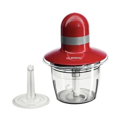 Hachoir Electrique BOSCH MMR08R2 - Rouge/Gris - 400W - Capacité 0,8L - Couteau inox - Batteur a blancs