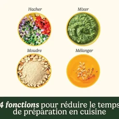 Hachoir Electrique électrique - CUISINART - ECH4E Mini Prep Pro - 250 W - 900 ml - Gris