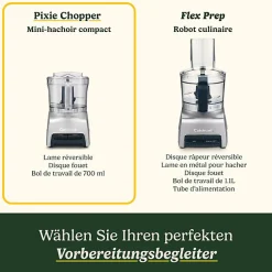 Hachoir Electrique électrique - CUISINART - CCH32E Pixie Chopper - 250 W - 0,7 L - Gris