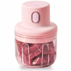 Hachoir électrique portable sans fil 250ml Rose Herzberg HG03176-PNK