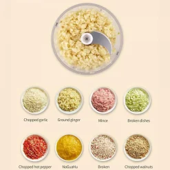 Hachoir électrique portable sans fil 250ml Rose Herzberg HG03176-PNK