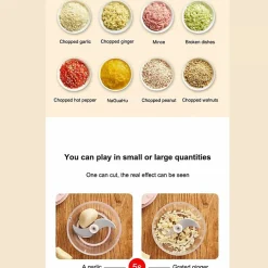 Hachoir électrique portable sans fil 250ml Rose Herzberg HG03176-PNK