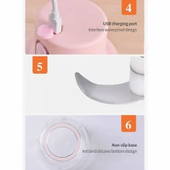 Hachoir électrique portable sans fil 250ml Rose Herzberg HG03176-PNK