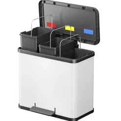 Hailo Poubelle à pédale Oko Trio Plus Taille L 3x9 L Blanc 0633 230