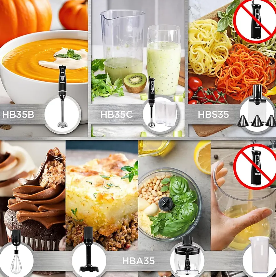 HB35B Mixeur plongeant 350W 2 vitesses Lames inox résistantes à la chaleur Soupe purée smoothie pâtisserie fruit légume Duronic