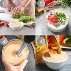 HB35B Mixeur plongeant 350W 2 vitesses Lames inox résistantes à la chaleur Soupe purée smoothie pâtisserie fruit légume Duronic