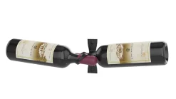 Helix Double support à bouteilles de vin noir mural standard 2 bouteilles