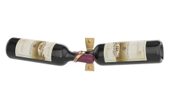 Helix Double support à bouteilles de vin doré mural standard 2 bouteilles