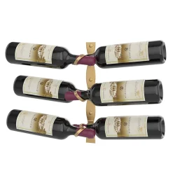 Helix Double support à bouteilles de vin doré mural standard 6 bouteilles