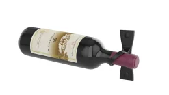 Helix Simple noir support à bouteille de vin mural pour 1 bouteille gauche