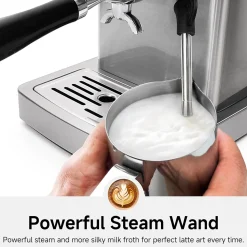 HiBREW H10A Semi Automatic Espresso Coffee Machine, 20Bar Pressure, Milk Frother, Temperature Adjustable, 350ml Pitcher