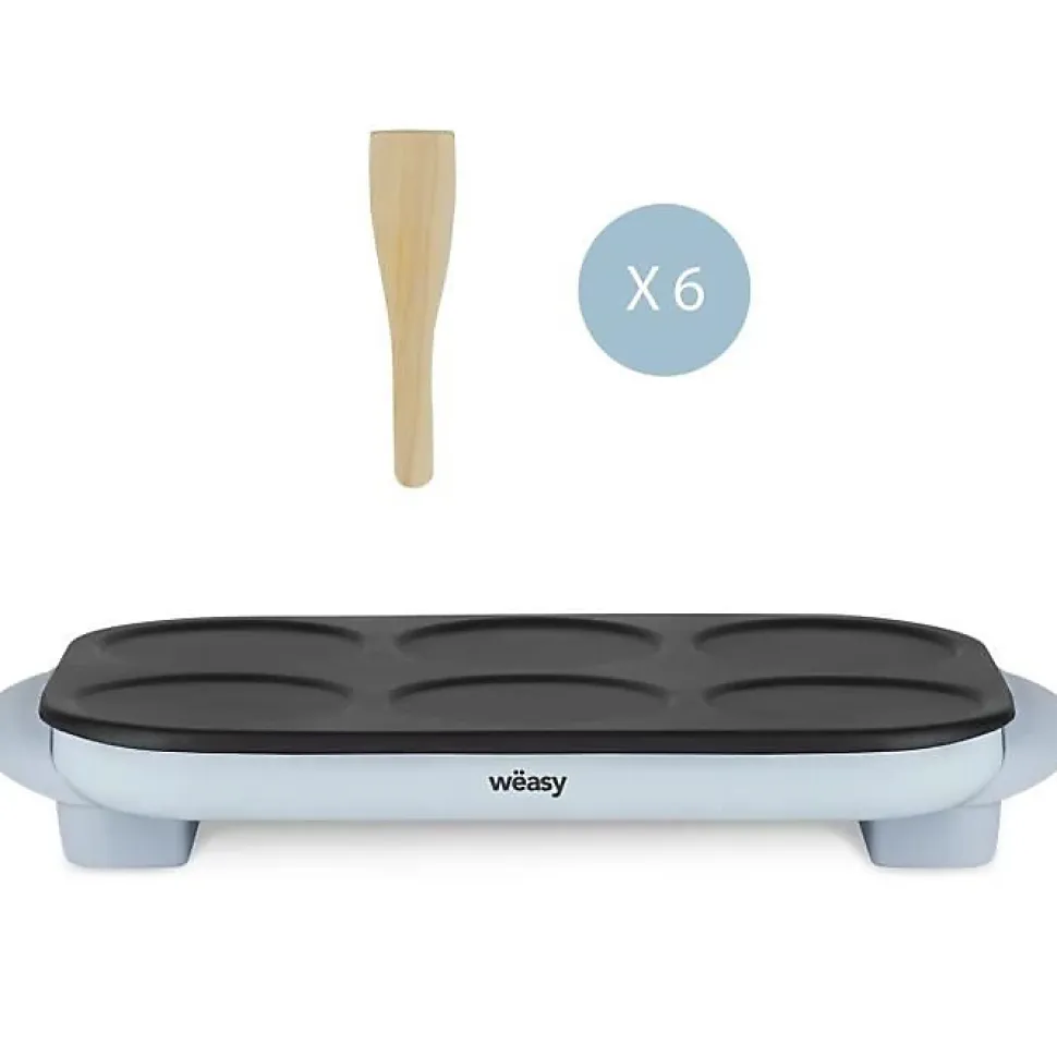 HKOENIG - Crepiere electrique - 1500 W - 11 5 cm - Antiadhesive - 6 mini crepes