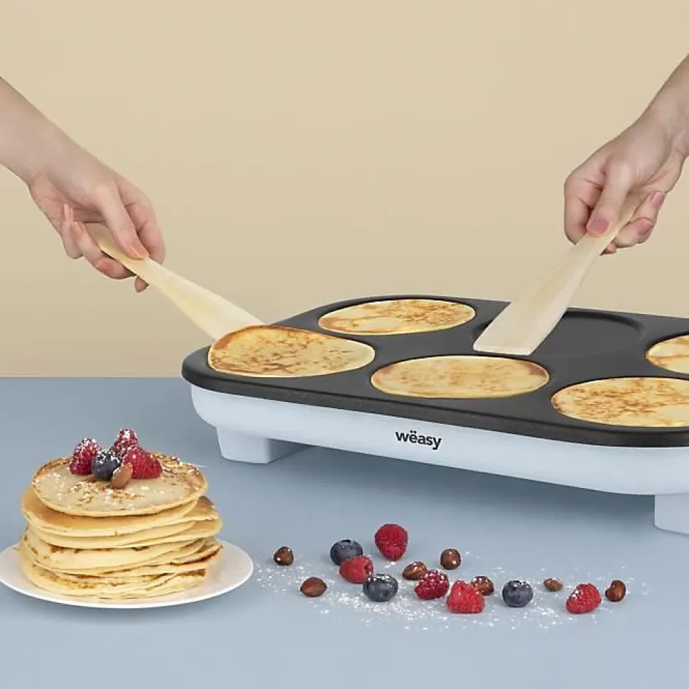 HKOENIG - Crepiere electrique - 1500 W - 11 5 cm - Antiadhesive - 6 mini crepes