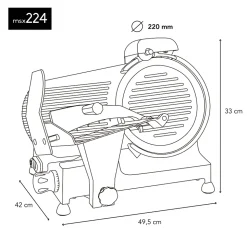 H.Koenig MSX224 - Trancheuse à viande 22cm de diamètre